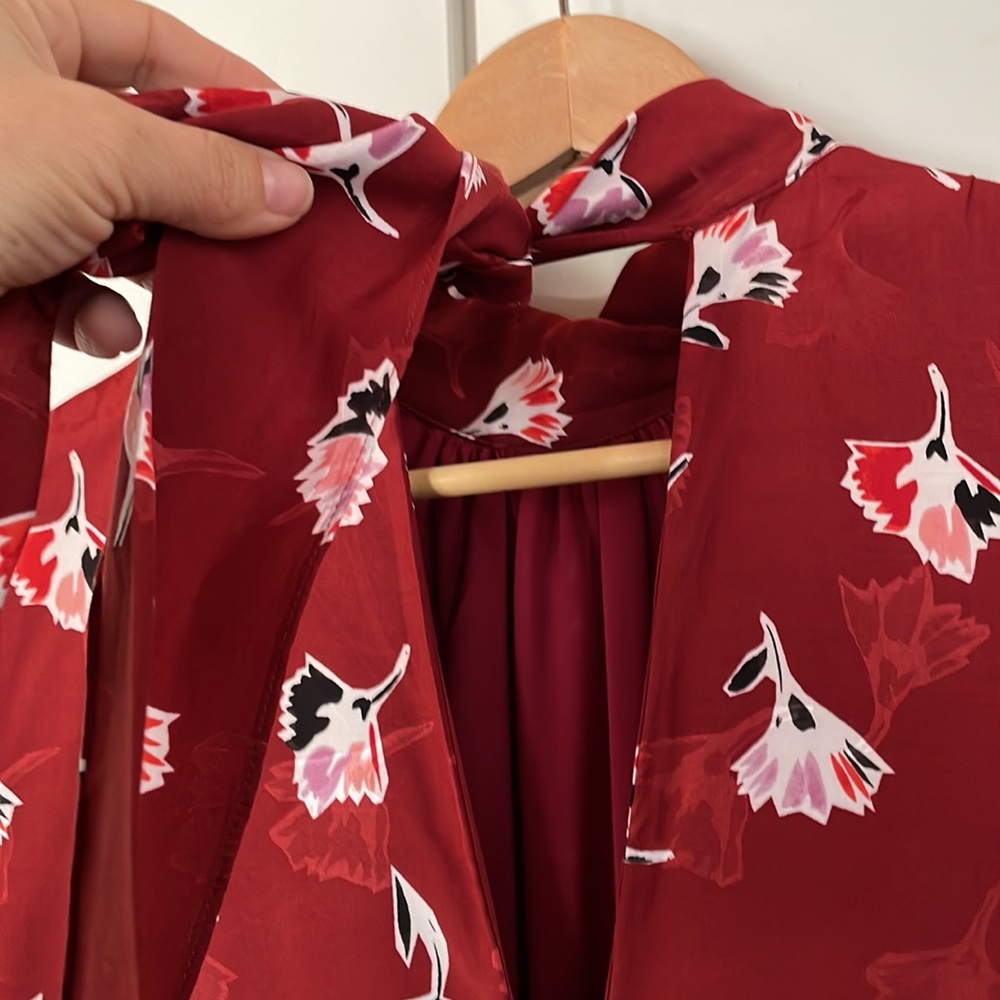 Rebecca Taylor Dress Paintbrush Floral Silk Blend Lined, Size 4 - Picture 7 of 16